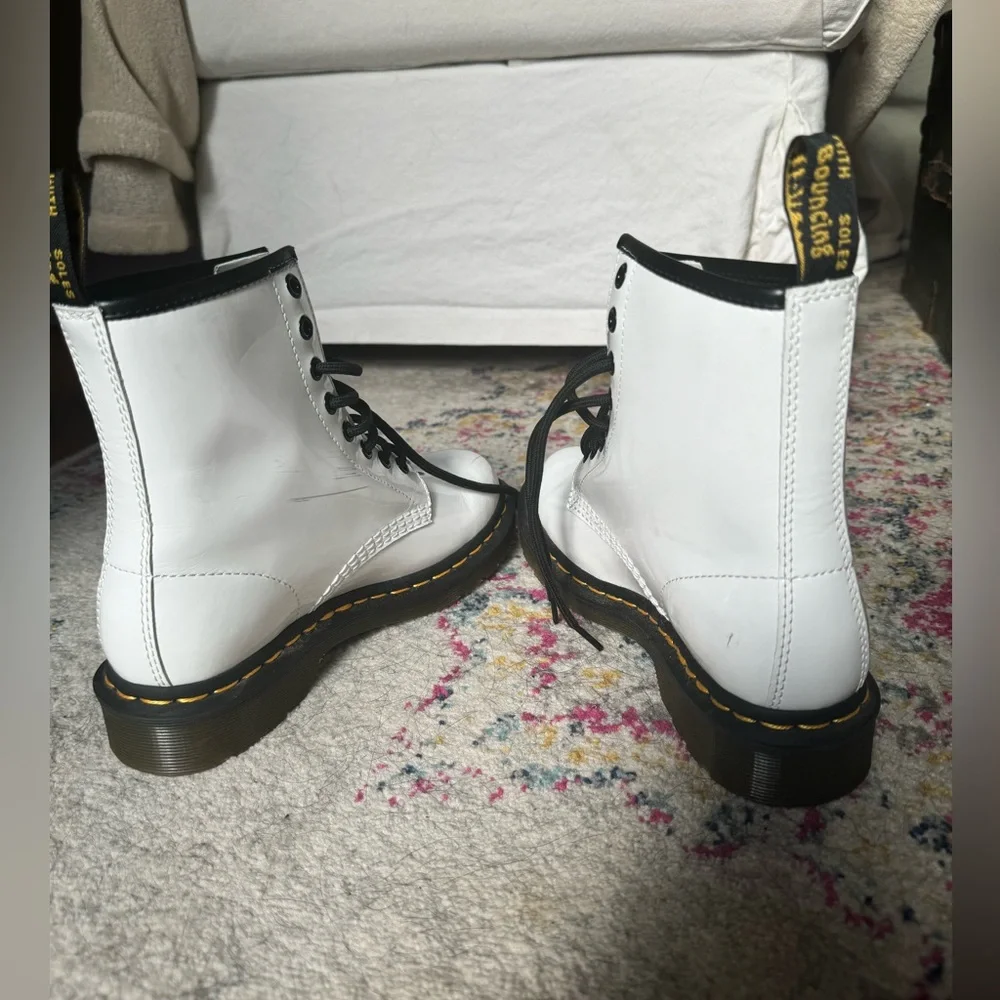 Dr Martens White Patent Leather Boots New Condition Size 37 Never Worn - Picture 7 of 8
